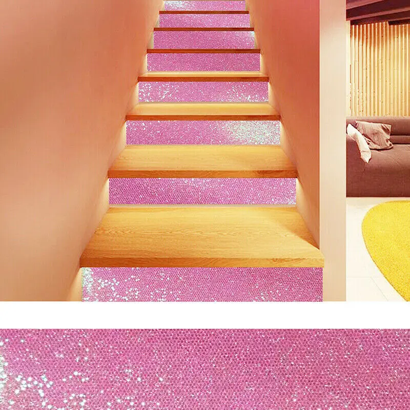 Self Adhesive Diamond Glitter Fabric PU Faux Leather Vinyl Stairs Wallpaper Sticker Border Decor Craft Bow Material DIY 20X120cm