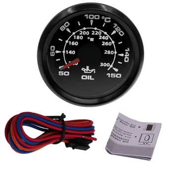 

52mm Digital Oil Temperature Gauge Display with 8 color backlight For Boat Car Truck 12V 24V