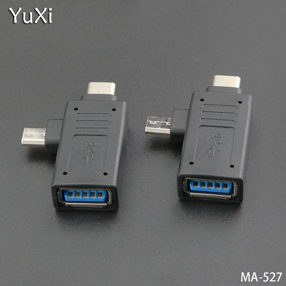 Юйси 1 шт. 2 в 1 сплиттер OTG адаптер USB 3,0 Женский микро usb тип-c Мужской конвертер для samsung Xiaomi USB3.0 разъем