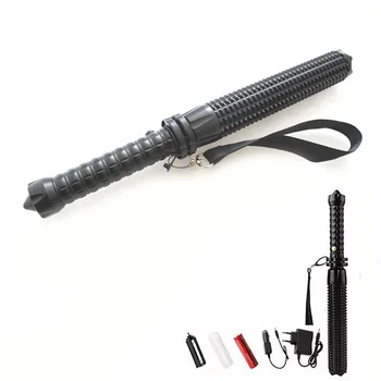

Multifunctional Flashlight Zoomable LED Flashlight Telescopic Self Defense Tactical Stick Flash Light Torch