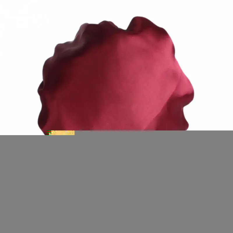 Hair Care Salon Solid Sleeping Hat Nightcap Shower Unisex Bath Soft Chemotherapy Elastic Bonnet Satin Wide Brimmed