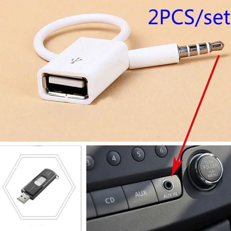 Автомобильный внедорожник MP3 3,5 мм штекер AUX аудио разъем для USB 2,0 Женский кабель конвертер автомобильные аксессуары USB адаптер аудио разъем USB 2,0