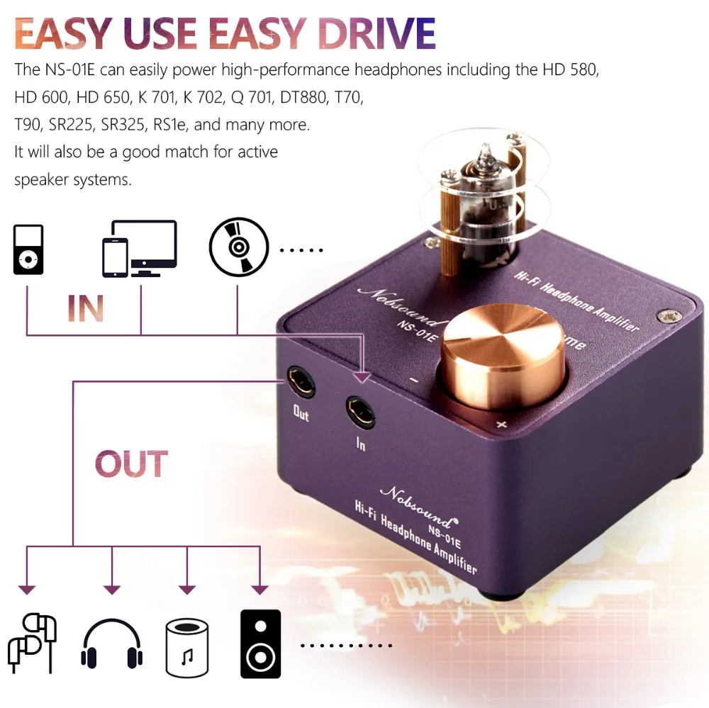 Nobsound Гибридный Amp Мини вакуумный трубчатый усилитель для наушников стерео HiFi
