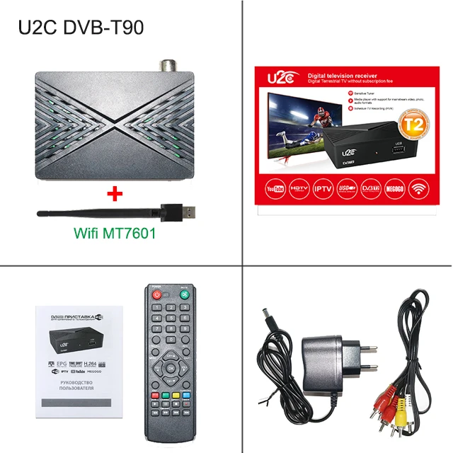U2C DVB-T90 add wifi Мини U2C dvb t2 приставка для цифрового тв DVB C ресивер dvbt2 декодер цифровой тв тюнер dvb T2 Vga DVB-T2 тв приставка dvb t2 DVB-C для телевизор медиаплеер - Цвет: U2C DVB-T90 add wifi