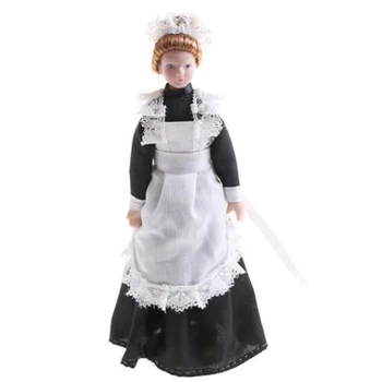 

1:12 Dollhouse Miniature Porcelain Dollhouse Victorian Maid Lady Figurine