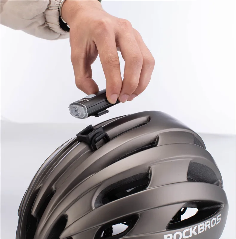 Cheap ROCKBROS Cycling Bike Light Duplex Integrates Both Headlight and Safety Light USB Rechargeable MTB Helmet Front Handlebar Light 20