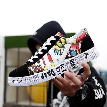 

2020 New Men Sneakers Casual Shoes Men Lovers Printing Fashion Flat Tenis Masculino Vulcanized Shoes Zapatos De Hombre