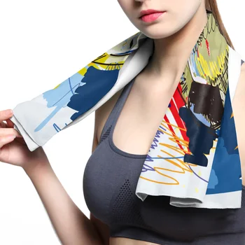 

Football Watercolor Brush Sport Face Towel Cooling ice Utility Enduring Instant Cozy Ice Cold for Enduring Running