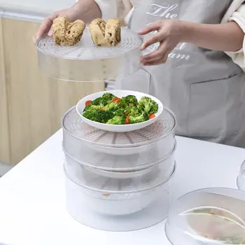 

1Set Transparent Dustproof Food Cover Insulation Meal Fresher Warmer Protective Cap for Home Kitchen