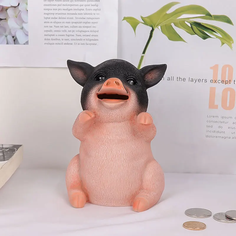 Sparschwein Harz Münze Piggy Bank Schwein Spardose Kinder Geburtstagsgeschenk 