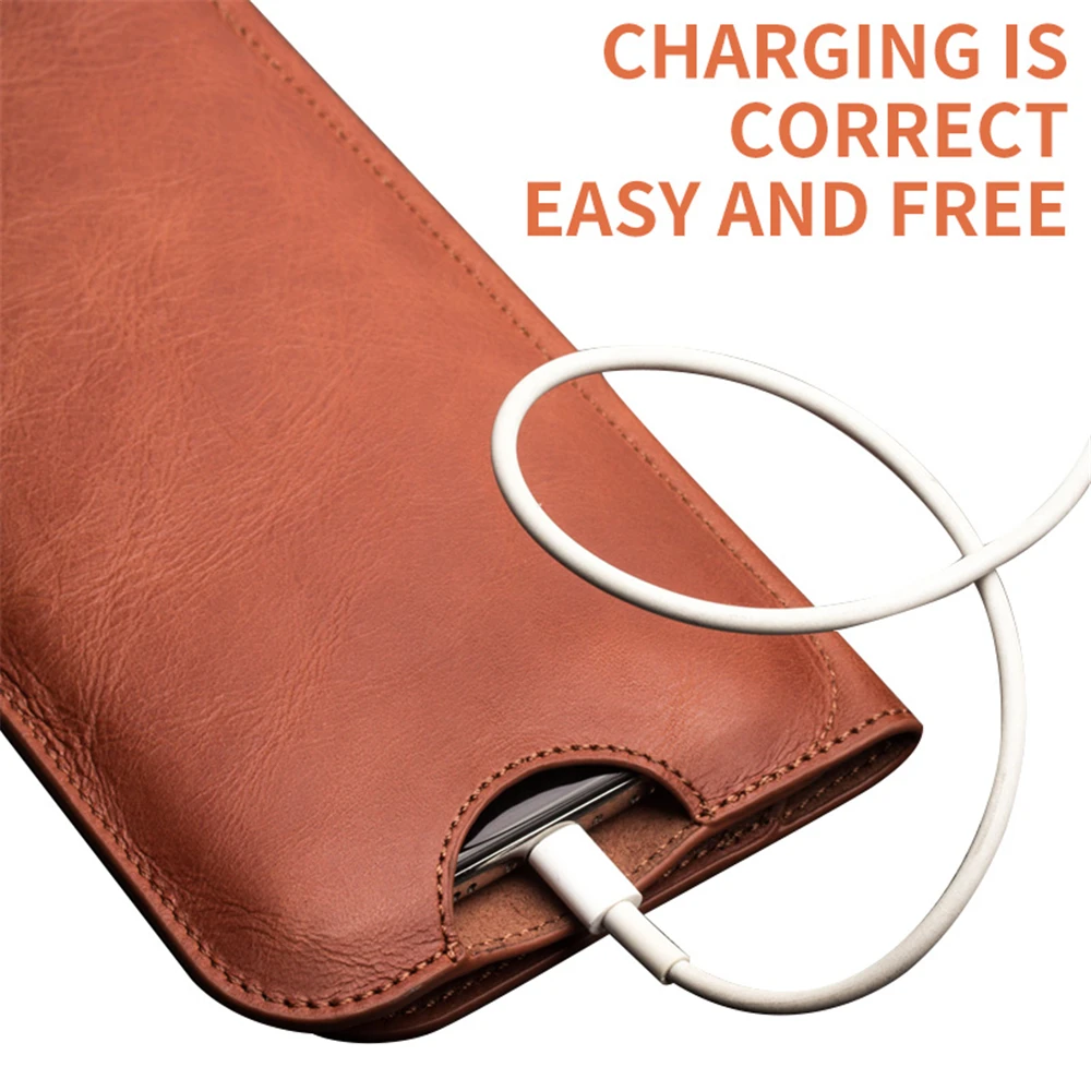 QIALINO Genuine Leather Phone Bag for Apple iPhone 11 Pro XR XS Max 6 6s 7 8 Plus SE2020 Fashion Handmade Wallet with Card Slots