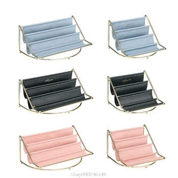 

Nordic Style Multilayer Iron Leather Storage Tray for Jewelry Phone Keys Eyeglasses Remote Control Desktop Rack S23 20 Dropship
