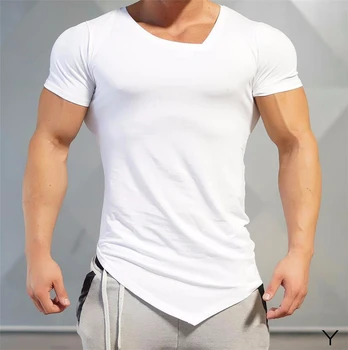 

Men 2020 new Fashion t shirt NEW Spring summer Slim shirts Tops Leisure Bodybuilding Short Sleeve Personality Tees clothing