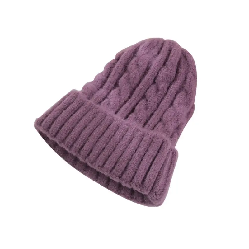 Зимняя хлопковая шапка унисекс, однотонные теплые мягкие вязаные шапки в стиле хип-хоп, мужские шапки, шапочки