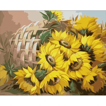 

sunflower.Hand Made Paint High Quality Canvas Beautiful Painting By Numbers Surprise Gift Great Accomplishment