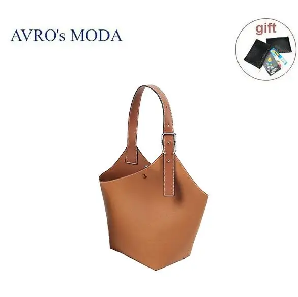 brown AVRO MODA сумка женская роскошные сумки женские сумки дизайнерские сумки через плечо для женшна большая сумка натуральная кожа - Цвет: brown
