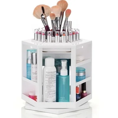 

Rotat Cosmetics 360-Degree Rotating Storage Box hua zhuang jia Large Size Korean-style Assembly Japanese Korean Storage