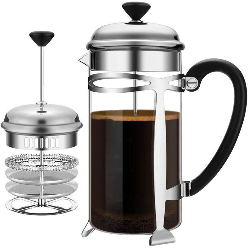 

Soulhand French Press Coffee Maker Heat Resistant Glass Tea Maker Easy to Clean for Home, Office, Camping