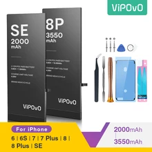 

VIPOVO Battery For iPhone SE 6 6S 7 Plus 8 Plus Original High Capacity Bateria Replacement Batterie For Apple 6S + repair tool
