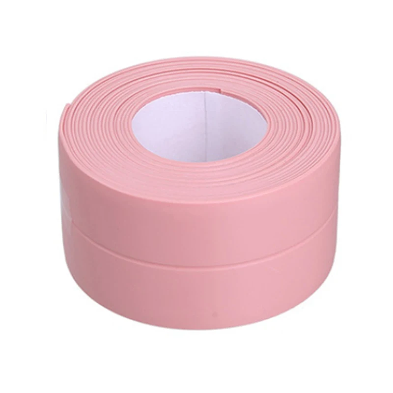 Водостойкая уплотнительная лента для ванной комнаты с защитой от плесени, настенная наклейка, уплотнительная лента, самоклеющаяся лента, кухонная полоска, гаджеты для ванной - Цвет: Pink