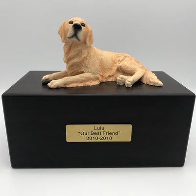 Golden Retriever 1 шт с куклой на заказ буквы влагостойкие домашние собаки кремации похоронный Мемориал cinerary шкатулки - Цвет: Golden Retriever