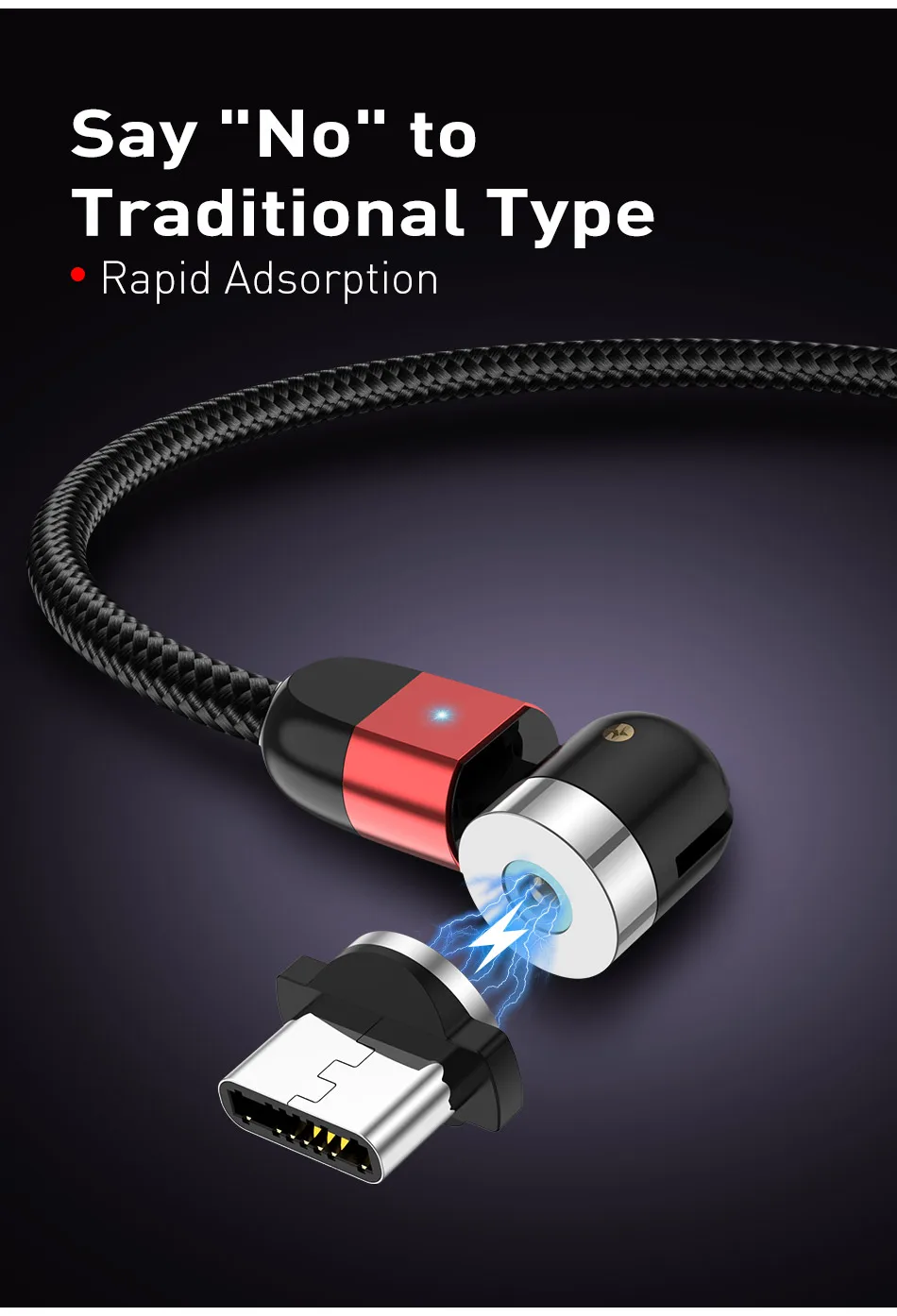 GTWIN 3A Upgrade Magnetic Micro USB Cable For iPhone Samsung Xiaomi Fast Charging USB Type C Cable Cord Magnet Charge USB-C Wire