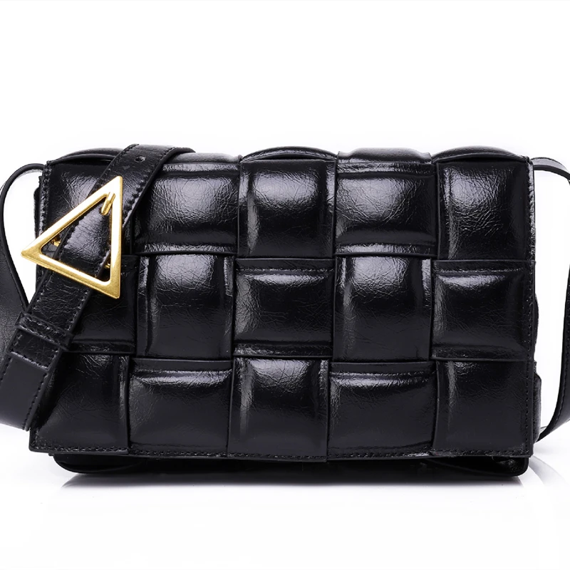 

Luxury Famous Designer Brand Women Handbags High Quality Genuine Leather Shoulder Bags Knitting Diamond Pattern Messenger Bags