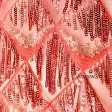 Ткань с пайетками и бахромой, сетка, вышивка, Свадебный костюм, сделай сам