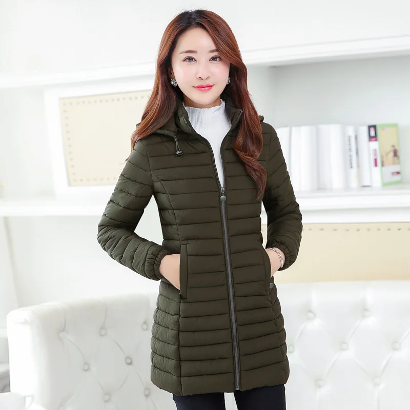 

Off Season Women's Cotton-padded Jacket Mid-length New Style 2018 Korean-style Slim Fit Slimming Versatile Cotton-padded Clothes