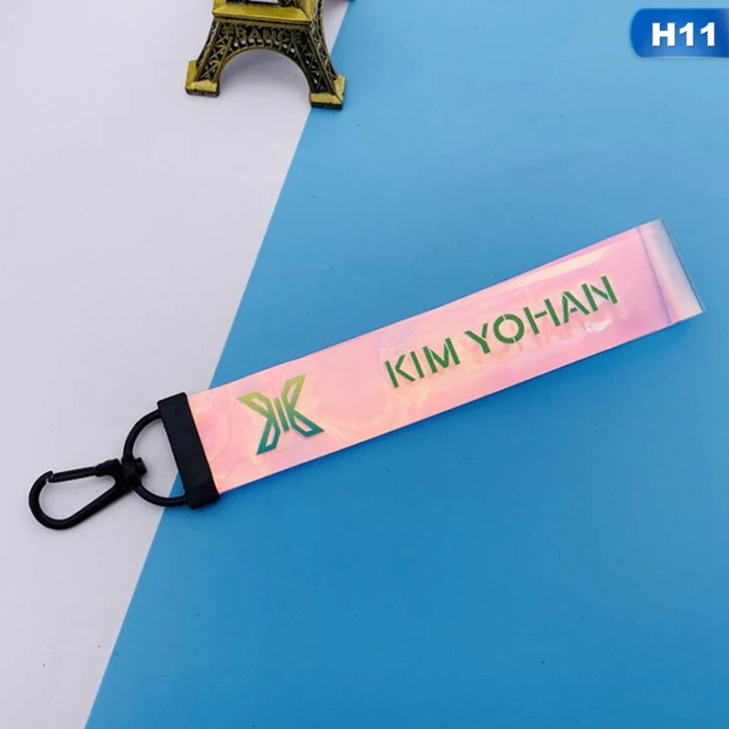 KPOP X1 альбом QUANTUM LEAP брелок название полосы ручной веревки ремешки красочные лазерные Шнурки кошелек цепь