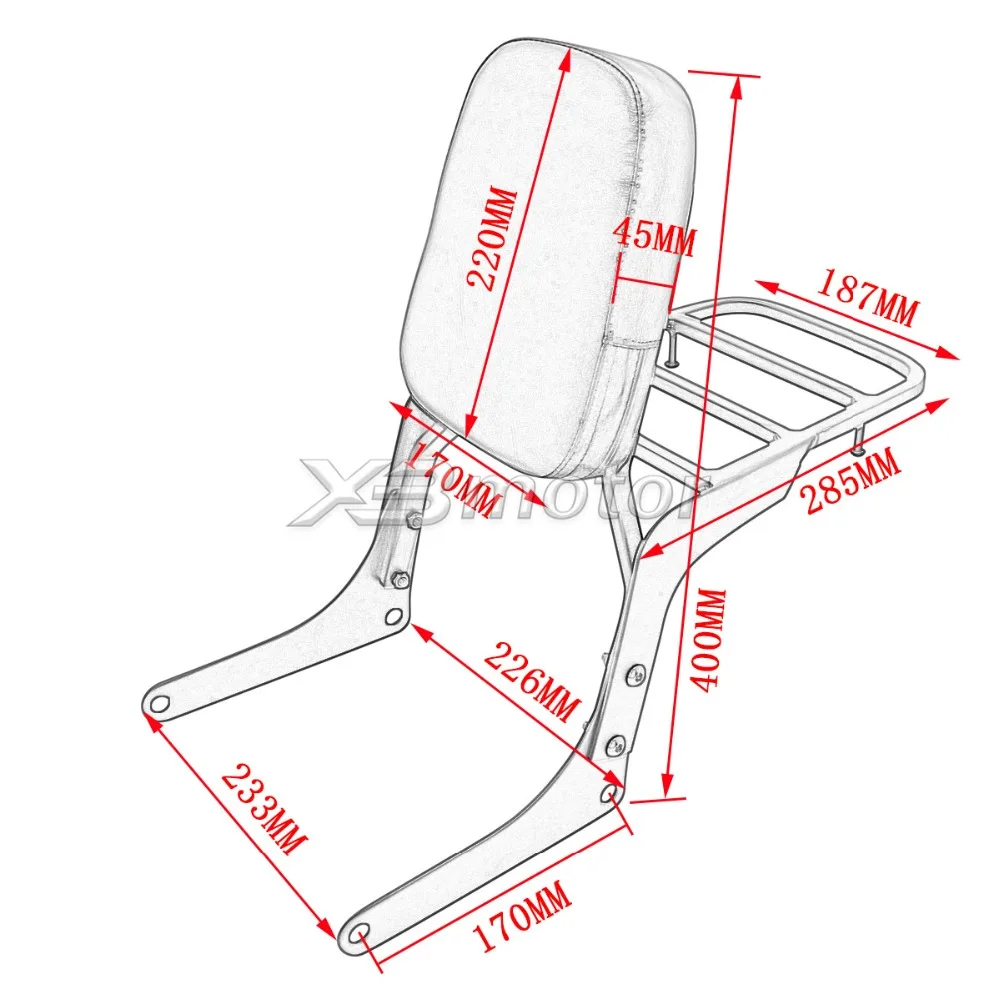 Мотоцикл черный/хром спинка Сисси Бар багажная стойка для Honda Rebel 250 CMX250 CMX250C CA250 CA 250