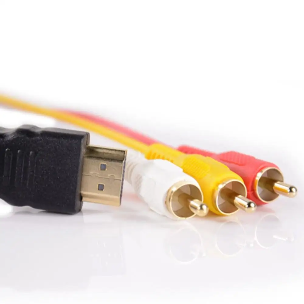 HDMI к 3RCA кабель позолоченный HDMI К AV кабель HDMI к Tri-разница в цвете из-линия аудио кабель «Папа-папа» для ТВ DVD