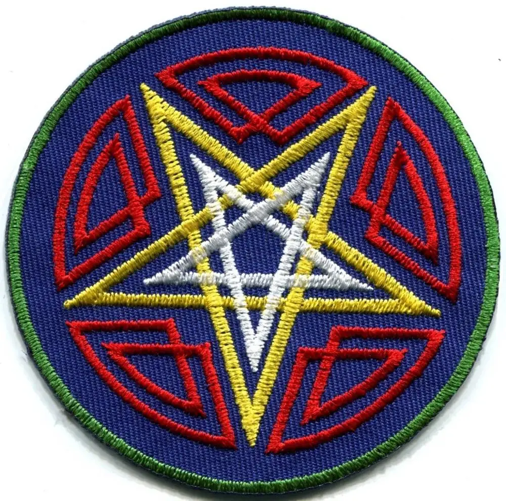 

Hot! Pentagram pentacle satanic occult goth wicca witch applique iron on patch (≈ 5.5 * 5.5 cm)