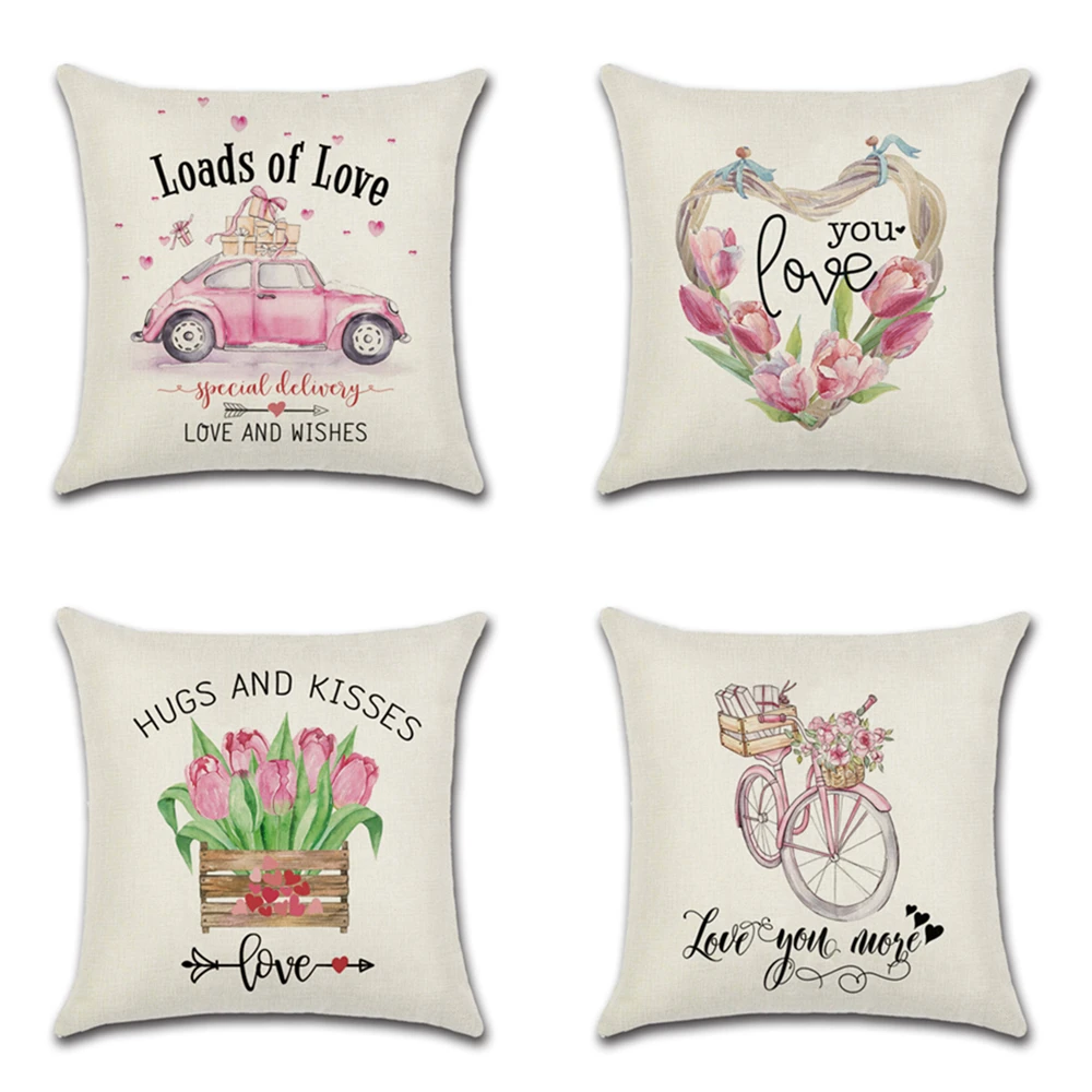 Cushion Cover Throw Pillow Covers Valentine S Day Pink Lovers