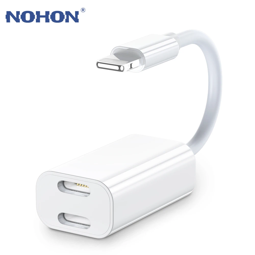 Новый зарядный адаптер NOHON 2 в 1 для iPhone 12 11 Pro Max Xs X XR 7 8 Plus Dual Lightning | Мобильные