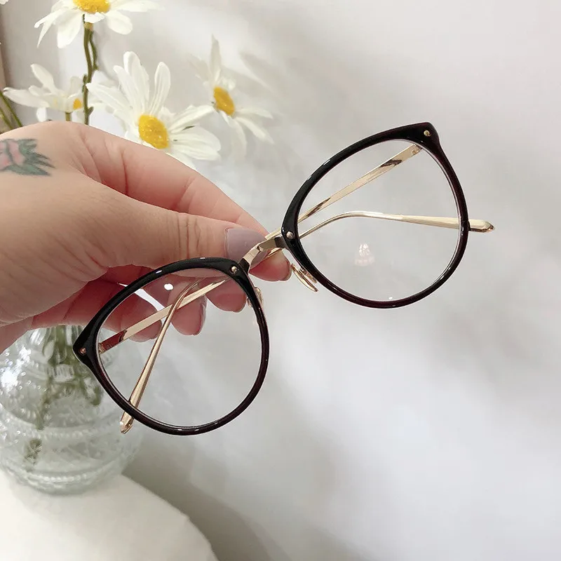 

Classic Transparent Computer Glasses Frame Women Men Round Eyewear Glasses Fashion Clear Lens Goggles Eyeglass