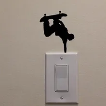 Скейтборд Мужские наклейки на выключатель поколение резные съемные классные наклейки на стену гостиная спальни дивана стены настраиваемая партия
