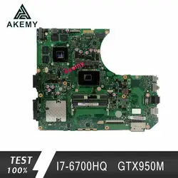 Akemy N552VW материнская плата для ноутбука ASUS N552VW N552V N552 Тесты Оригинал материнская плата I7-6700HQ GTX960M-2G