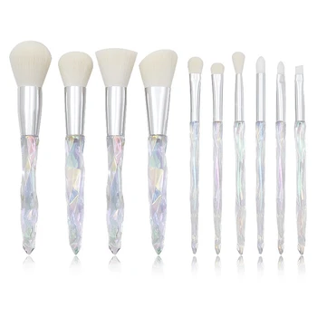 

10Pcs Diamond makeup brushes Set Cosmetic Blush Powder Foundation Brush Eye Shadow Makeup Kit Crystal Transparent Handle Brushes