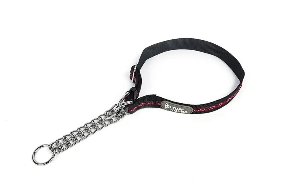 BLACK TUFF HOUND, персонализированный ошейник для собак, усиленный P-Chain, анти-укус, регулируемый ошейник, быстросъемный, для прогулок, тренировочный ошейник - Цвет: BLACK