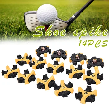 

14 Pcs Golf Spikes Cleats Quick Twist Screw Studs Accessories Training Aids for Shoes ENA88