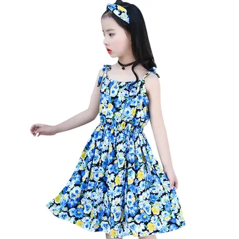 

Aixinghao Girls Beach Dress Summer Sundress For Girls Party Clothes Floral Chiffon Teen Clothing For Kids 6 8 10 12 14 Year