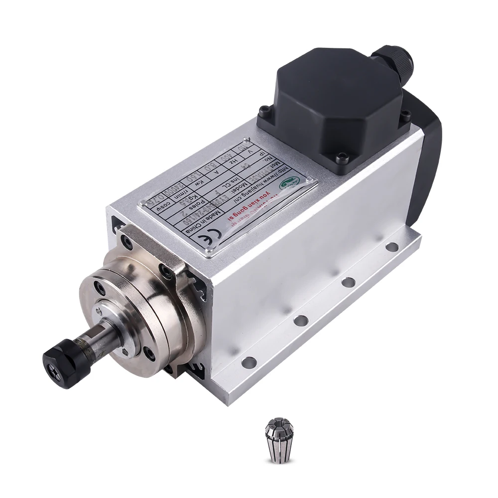 CNC 1.5kw 220 v/110 v квадратное воздушное охлаждение шпинделя ER11 1500W четырехтактный двигатель с воздушные охлаждением Фрезерный Шпиндельный+ 1.5KW частотно-регулируемым приводом Инвертор+ 13 шт./компл. ER11