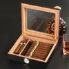 Cedar Wood Cigar Travel Humidor Box Portable Cigar Case W/ Humidifier Hygrometer Cigar Humidor Sigaren Box For COHIBA Cigars ► Photo 1/6