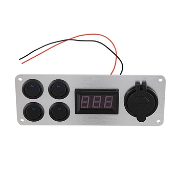 

12V/24V Rocker Switch Panel Series 1 with Led Voltmeter And Usb for Camper Van Car Boat Marine Truck Rv Vehicles - Camper Van Co