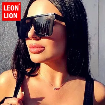 LeonLion 2021 Square Oversized Sunglasses Women Gradient Glasses Women Luxury Brand Designer Outdoor Ladies UV400 Eyeglasses 1