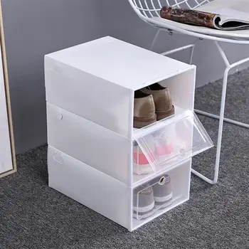 

12pcs Transparent Shoe Box Storage Shoe Boxes Thicken Shoes Box Stackable Plastic Shoes Container Home Organizer Shoe Rack