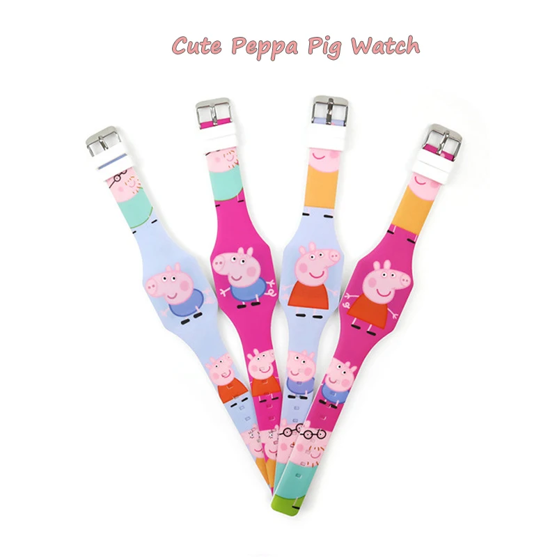 Peppa часы с изображением свинки Джордж Свинья многофункциональные детские спортивные силиконовые светодиодный сенсорный электронные часы лучший подарок для детей