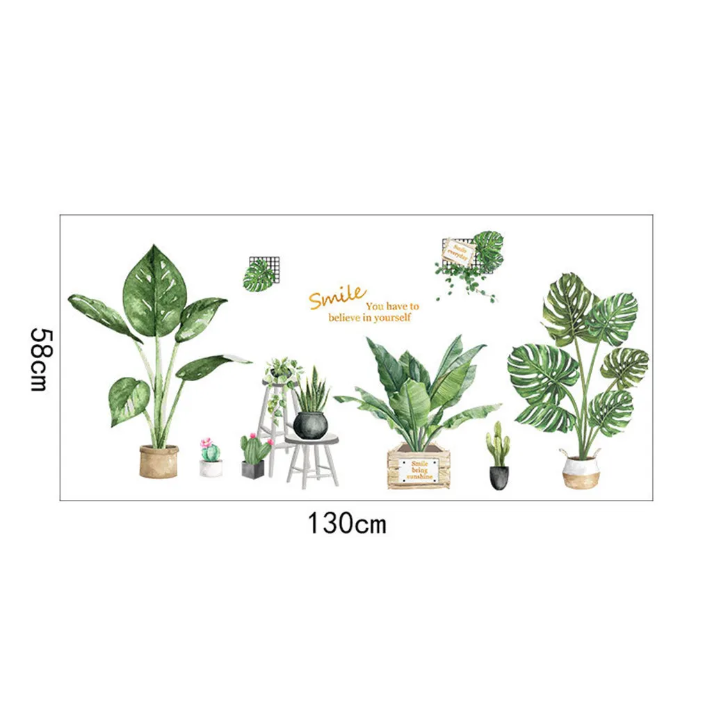 

1pcs Tropical leaf wall stickers leaves home decor Living Room Bedroom Background nordic kids decoration Mural Art Poster Decals
