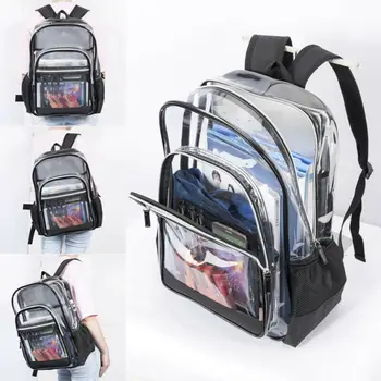 

Travel Bag Unisex PVC Transparent School Security Clear Backpack BookBag Plastic Student Bags Gift rucksack Security